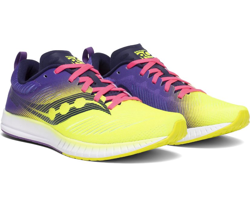 Saucony Fastwitch 9 Women's Running Shoes Yellow / Purple | Canada 128BEXC